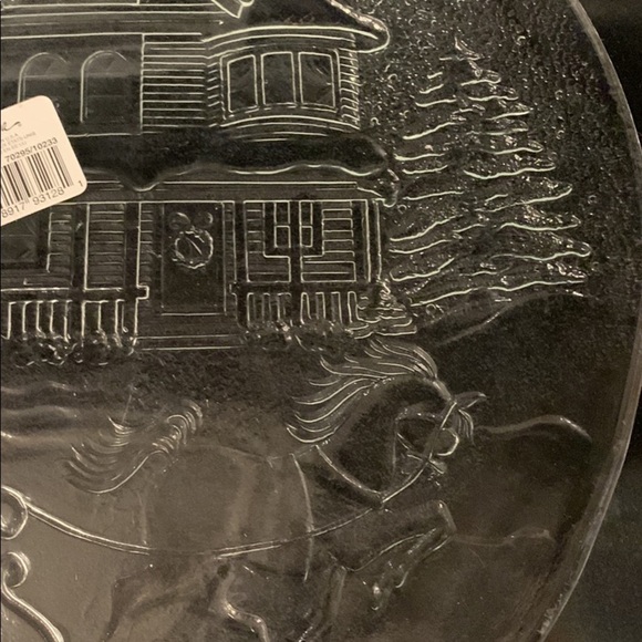 Crisa Clear Glass Sleigh Ride Christmas Serving Platter - Picture 2 of 7